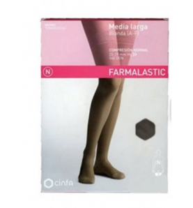 MEDIA LARGA CON SILICONA BLONDA (A-F) COMPRESION